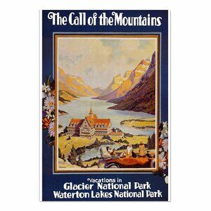 GLACIER NATIONAL PARK: Vintage Advertisement Reprint 13"by19" Poster Art Print